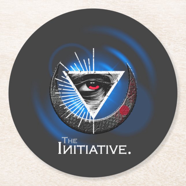 Artistic Round Untersetzer - Abstrakter Blue Swirl (Vorderseite)