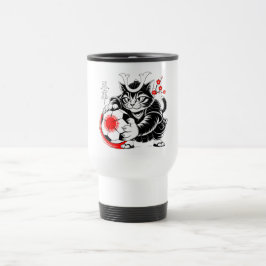 Artistic Samurai Cat soccer Gift for Coffee & Art  Reisebecher
