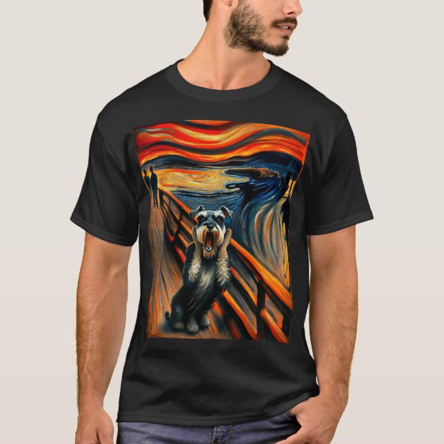 Artistic Schnauzer Expressionist Artsy Schnauzer T-Shirt (Vorderseite)