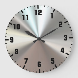Artistic silver metal große wanduhr