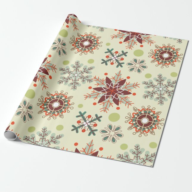 Artistic Snowflakes Holiday Gift Geschenkpapier (Ungerollt)