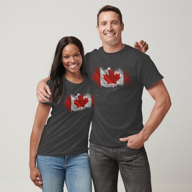 Artistic Splatter Canada Flag Graphic Tee (Unisex)