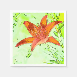 Artistic Tiger Lily Paper Napkins Serviette