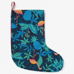 Artistic Tropical: Flamingo Ananas Muster. Kleiner Weihnachtsstrumpf