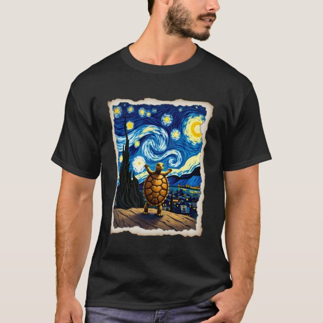 Artistic Turtle Shirt  Starry Night Turtle (3) (Vorderseite)