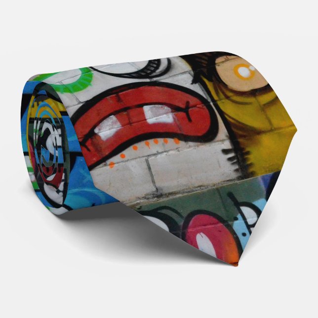 Artistic urban cartoon Street man pattern Krawatte (Gerollt)