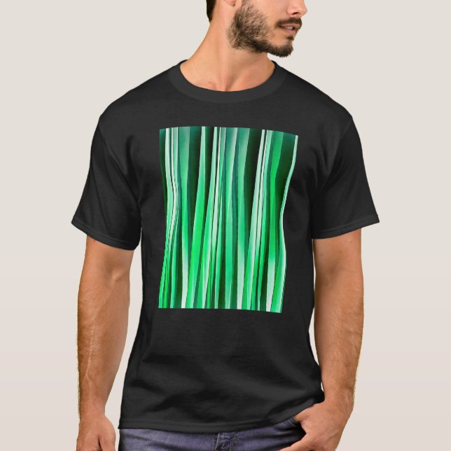 Artistic Vertical Stripes Aquamarine Green Hues T-Shirt (Vorderseite)