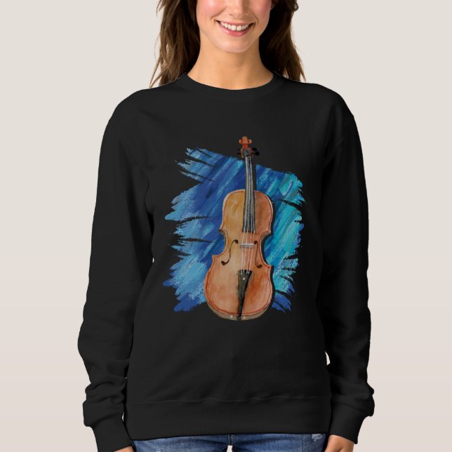 Artistic Viola Painting  Violist Music Instrument Sweatshirt (Vorderseite)