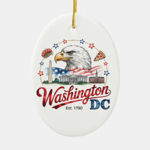 Artistic Washington DC Keramik Ornament, Sehenswür Ornament