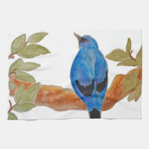 Artistic Watercolor Bird Blue Cuckoshrike