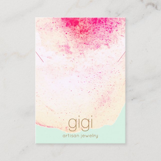 Artistic Watercolor Necklace Display Holder Visitenkarte (Vorderseite)