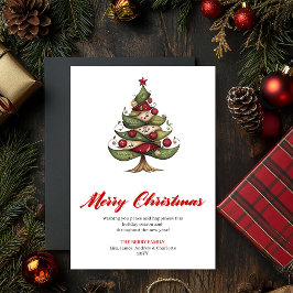 Artistic Whimsical Christmas Tree Greeting Card Feiertagskarte