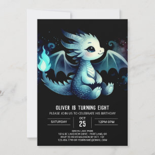 Artistic Winged Dragon Birthday Einladung