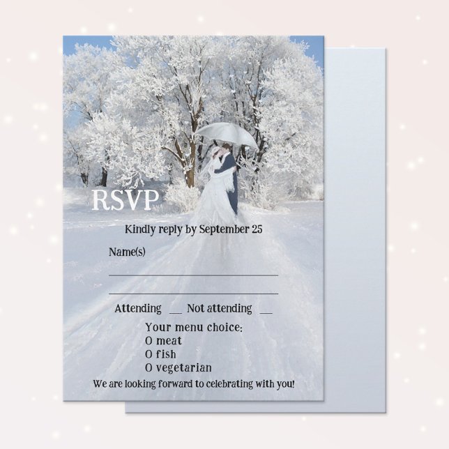 Artistic Winter Wonderland Dream Wedding RSVP Card Einladung (Von Creator hochgeladen)