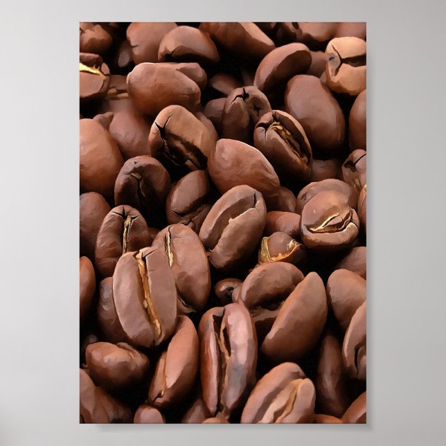Artistisch geröstete Kaffeebohnen Poster (Vorne)