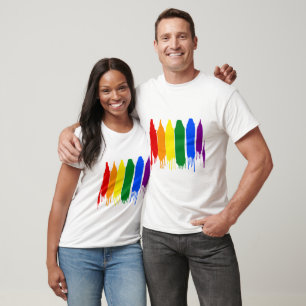 Artistische Splash bemalt Rainbow Gay Pride Parade T-Shirt
