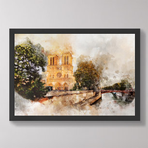 Artistische Wasserfarbe Notre-Dame Kathedrale Pari Fotodruck