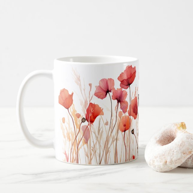 Artistische, wasserfarbene Pflaumen, getrocknet Kaffeetasse (Mit Donut)