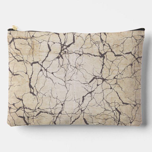 Artistischer Grunge Holz Hintergrund Rustikale Mod Zubehörtasche (Vorderseite)