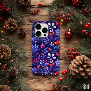Artistischer Urlaub - Tief Lila festliches Ornamen Case-Mate iPhone 14 Pro Hülle