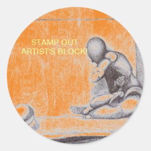 Artists and creative people dread artist’s block runder aufkleber