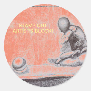 Artists and creative people dread artist’s block runder aufkleber