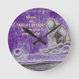Artists and creative people dread artist's block runde wanduhr