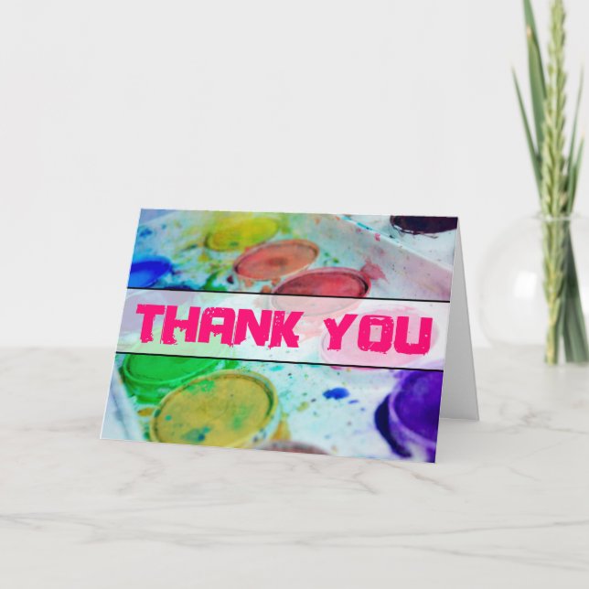 Artists Aquarellfarbe Farbpalette Vielen Dank Dankeskarte (Vorderseite)