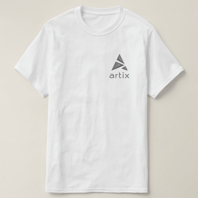 Artix greyscale Logomarke verlassen auf Kasten T - T-Shirt (Design vorne)