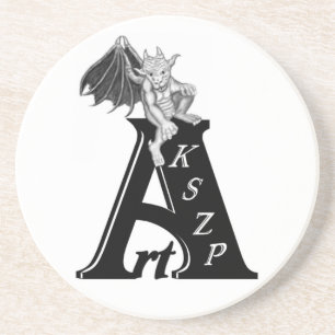 ArtKSZP Logo mit Golem - Gargoyle Getränkeuntersetzer