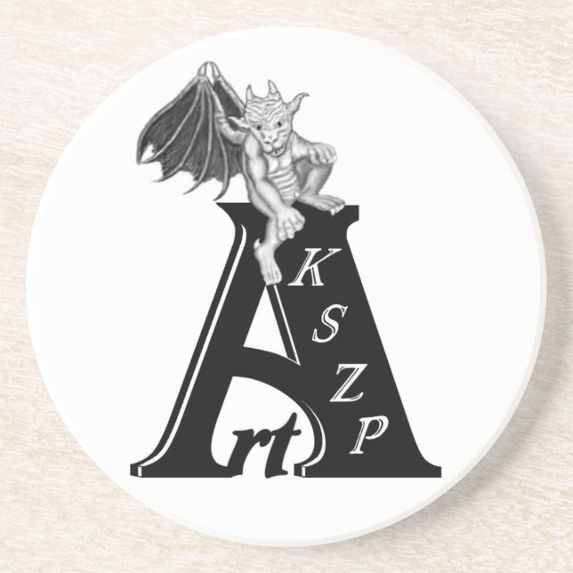 ArtKSZP Logo mit Golem - Gargoyle Getränkeuntersetzer (Vorne)