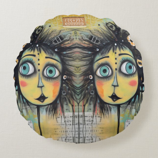 ArtLady 12 Bezaubernd und bedrückt Rundes Kissen (Vorderseite)