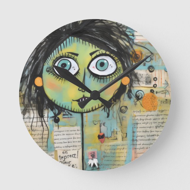 ArtLady 15 Bezaubernd und bedrückt Runde Wanduhr (Vorderseite)