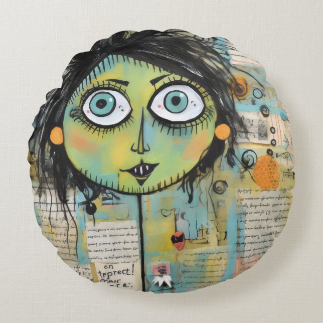 ArtLady 15 Bezaubernd und bedrückt Rundes Kissen (Vorderseite)