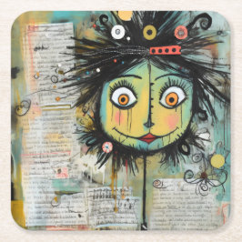 ArtLady 16 Bezaubernd und bedrückt Rechteckiger Pappuntersetzer