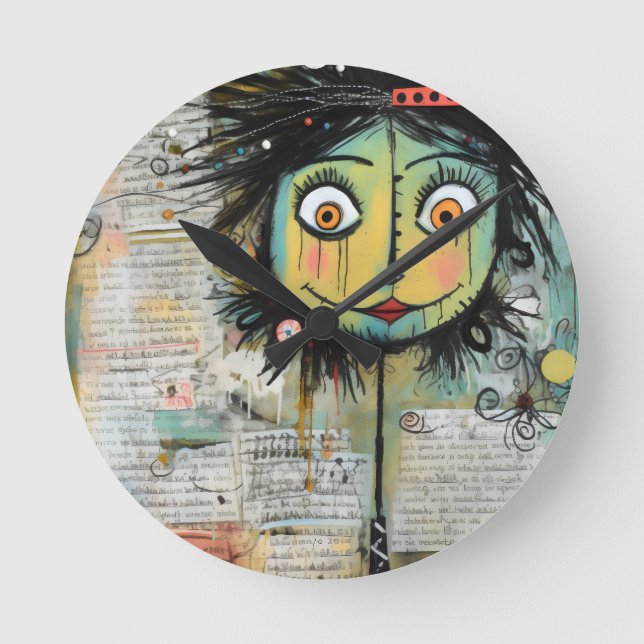 ArtLady 16 Bezaubernd und bedrückt Runde Wanduhr (Vorderseite)
