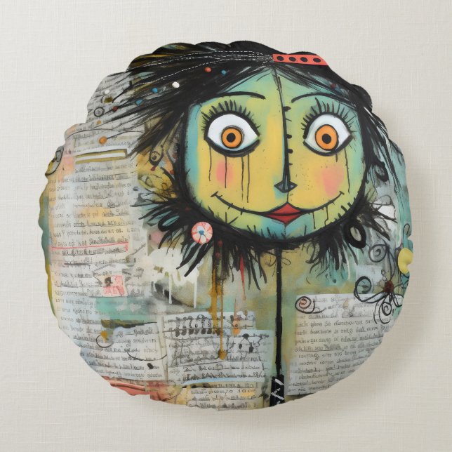 ArtLady 16 Bezaubernd und bedrückt Rundes Kissen (Vorderseite)