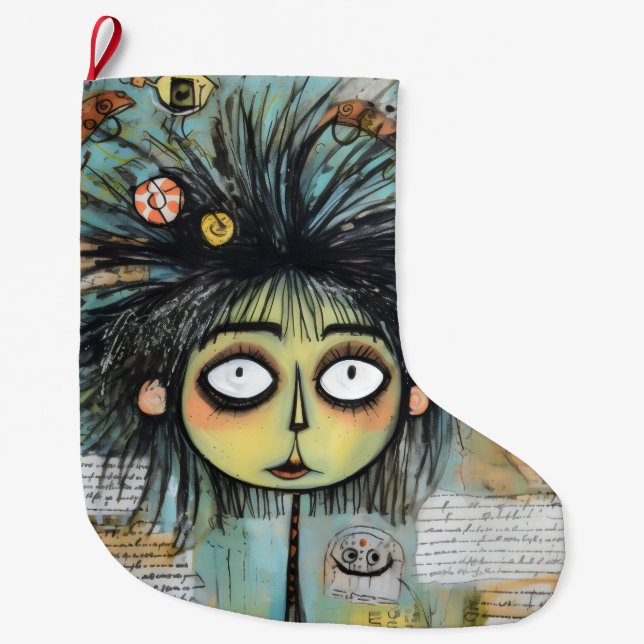 ArtLady 18 Bezaubernd und bedrückt Großer Weihnachtsstrumpf (Vorderseite)