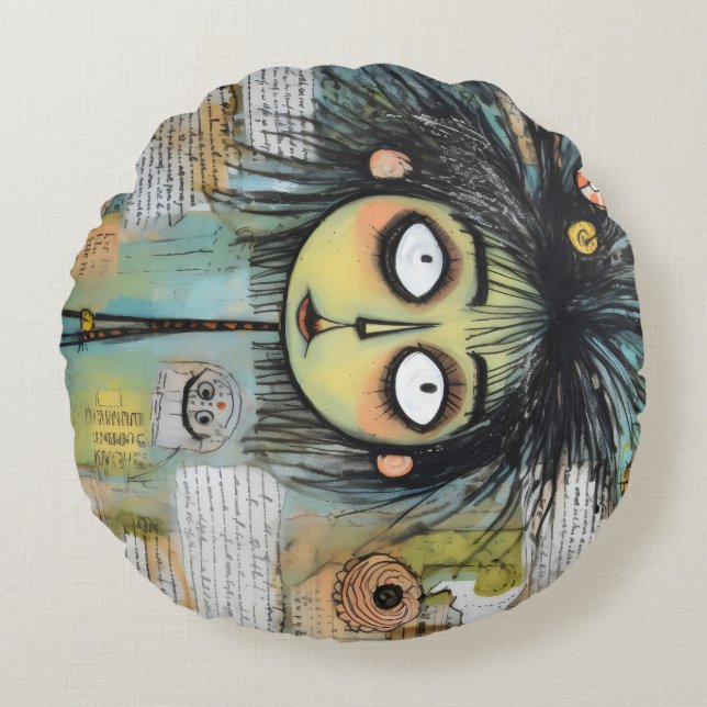 ArtLady 18 Bezaubernd und bedrückt Rundes Kissen (Vorderseite)