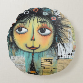 ArtLady 1 Bezaubernd und bekümmert Rundes Kissen