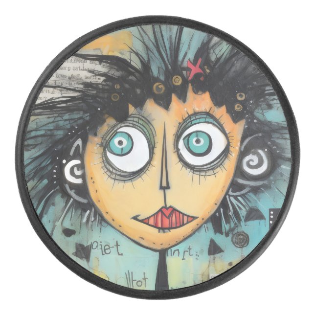 ArtLady 21 Bezaubernd und bedrückt Eishockey Puck (Vorderseite)