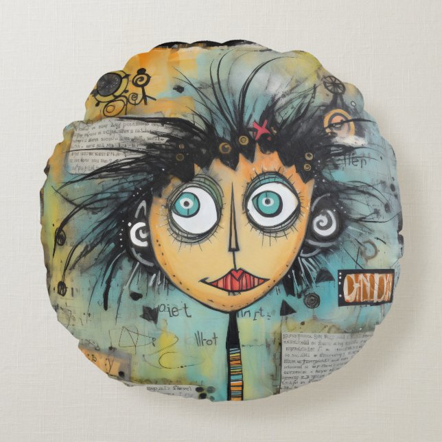 ArtLady 21 Bezaubernd und bedrückt Rundes Kissen (Vorderseite)