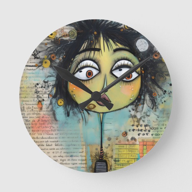 ArtLady 26 Bezaubernd und bedrückt Runde Wanduhr (Vorderseite)