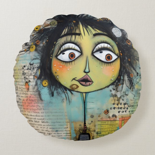 ArtLady 26 Bezaubernd und bedrückt Rundes Kissen (Vorderseite)