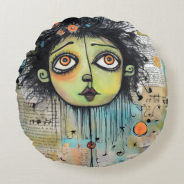 ArtLady 29 Bezaubernd und bedrückt Rundes Kissen
