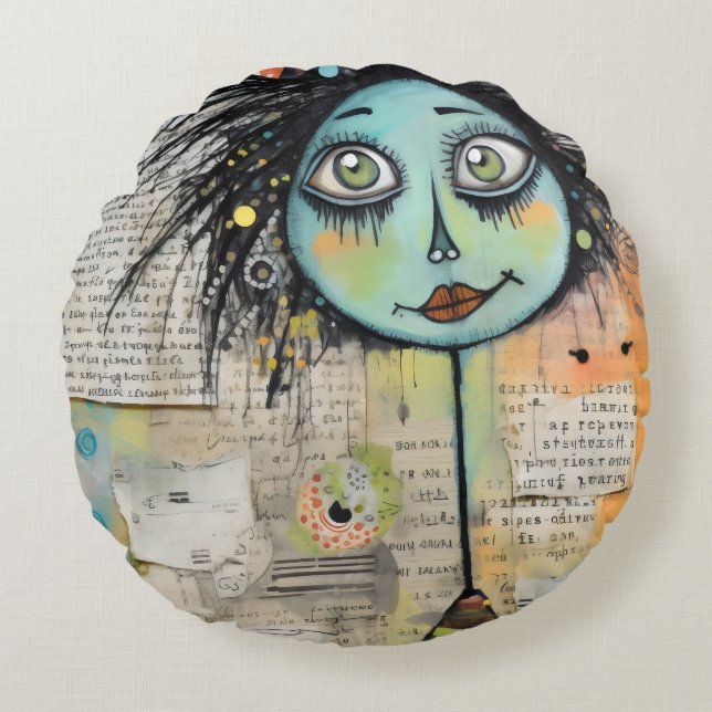 ArtLady 2 Bezaubernd und bekümmert Rundes Kissen (Vorderseite)