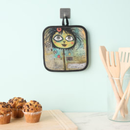 ArtLady 4 Bezaubernd und bekümmert Topflappen