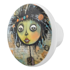 ArtLady 7 Bezaubernd und bekümmert Keramikknauf