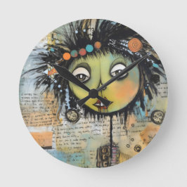 ArtLady 7 Bezaubernd und bekümmert Runde Wanduhr