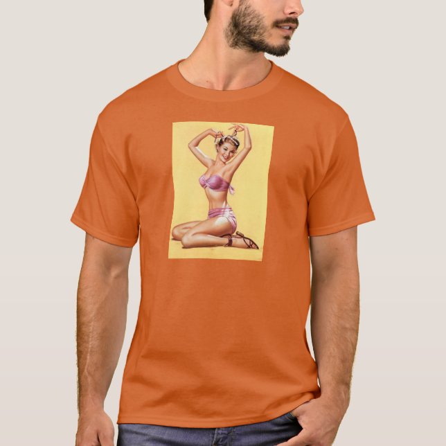 Artnasenkunst des Pinupmädchen-Weltkriegs 2 Vintag T-Shirt (Vorderseite)